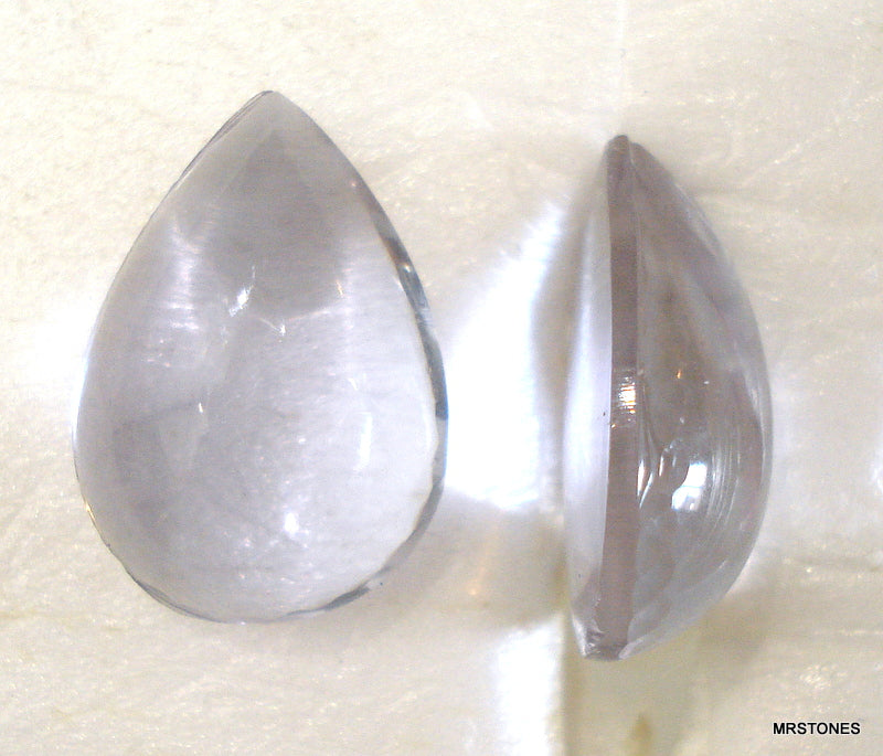18x13mm (3331) Light Amethyst Unfoiled Pear Pendaloque Cabochon