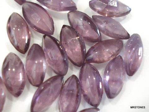 7x4mm (3146) Flawed Amethyst Unfoiled Marquise Navette Buff Top Doublet