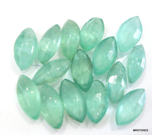 7x4mm (3146) Flawed Light Emerald Unfoiled Marquise Navette Buff Top Doublet