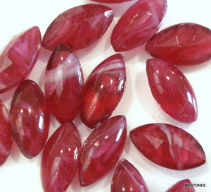 7x4mm (3146) Flawed Ruby Unfoiled Marquise Navette Buff Top Doublet
