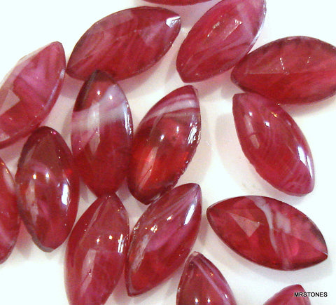 7x4mm (3146) Flawed Ruby Unfoiled Marquise Navette Buff Top Doublet