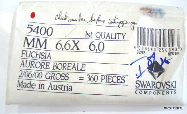 6.6x6mm (5400) Fuchsia AB Swarovski Crystal Bead