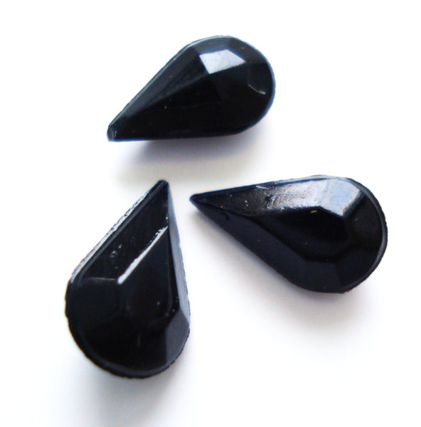 10x6mm (4300/2) TTC Jet Black Unfoiled Pear Shape