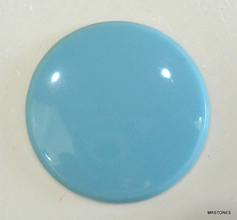 35mm (2194) Blue Turquoise Round Cabochon