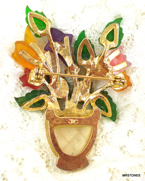 Joseph Cleary Floral Vase Bouquet Brooch