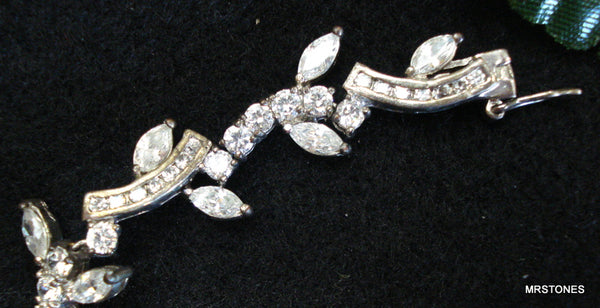 Elegant Bracelet Floral Pattern Channel Crystal Rhinestones