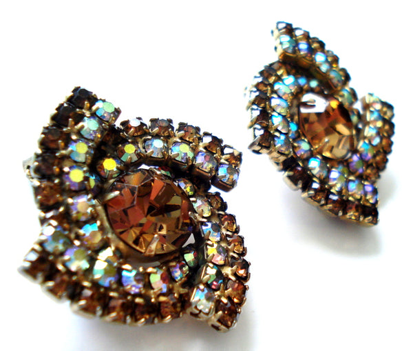 Fall Color Smoked Topaz AB Earrings
