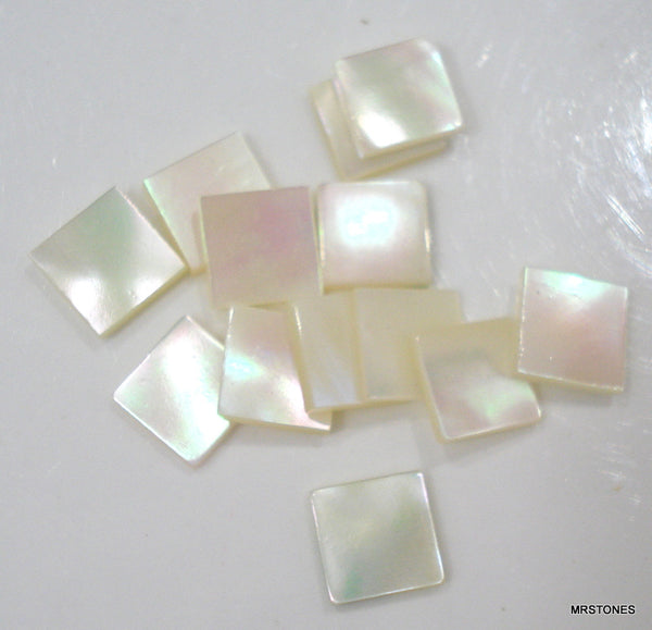 6mm Natural Mother of Pearl Squares 10pk