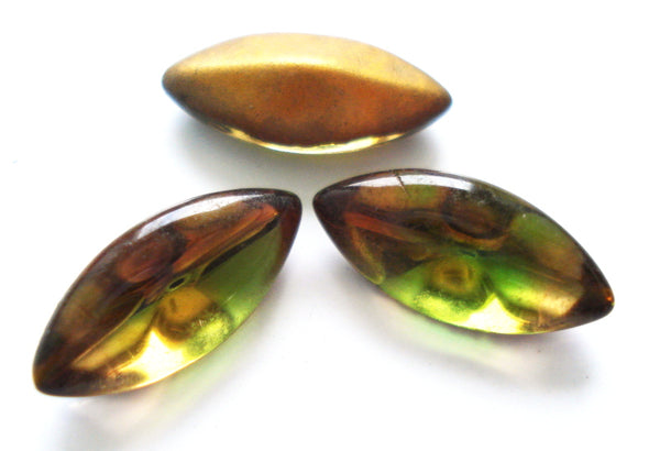 15x7mm (3146) Bi Color Smoked Topaz Olivine Marquise Buff Top Doublet