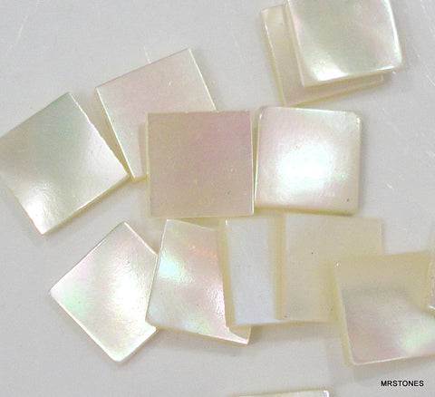 6mm Natural Mother of Pearl Squares 10pk