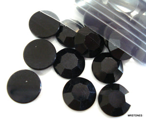8.5mm (2000) (40ss) Jet Unfoiled Round Flat Back