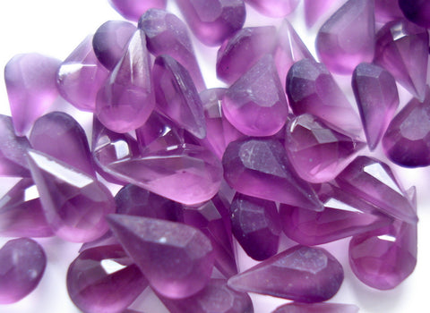 8x4.8mm (4300/2) Amethyst Frosted Matte Pear Shape Unfoiled