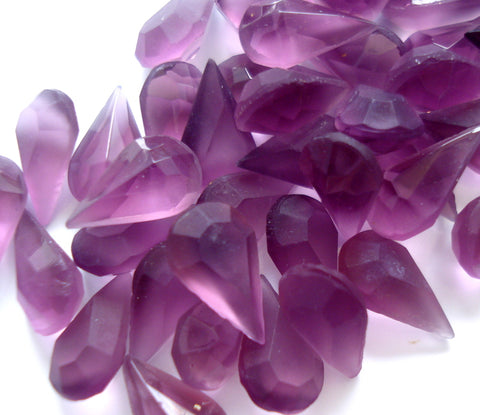 10x6mm (4300/2) Amethyst Frosted Matte Unfoiled Pear Shape