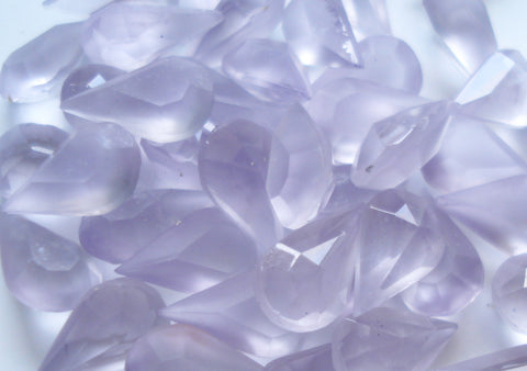 10x6mm (4300/2) Light Amethyst Frosted Matte Unfoiled Pear Shape