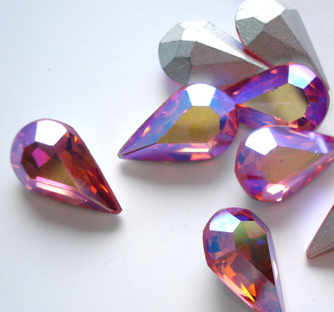 13x7.8mm (4300) Rose Pink AB Pear Shape MC