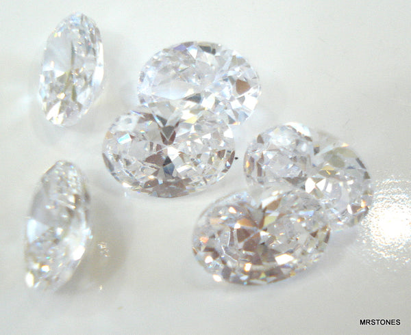 8x6mm (S19) Clear Crystal Oval Cubic Zirconia