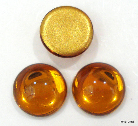 11mm (2194) Czech Topaz Round Cabochon