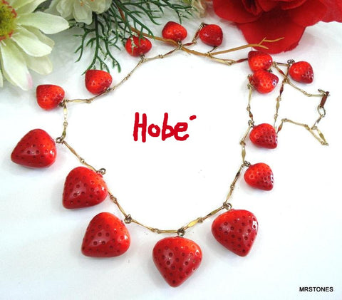 Hobe' Strawberry Dangle Necklace