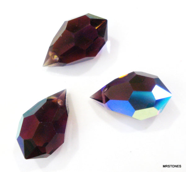 15x9mm (SCZ136) Amethyst AB Briolette Bead