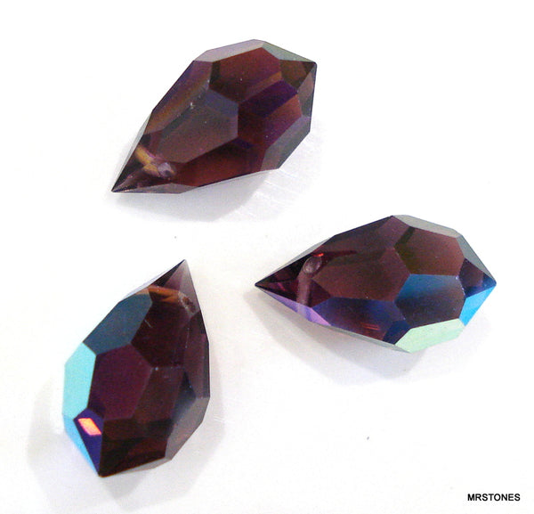 15x9mm (SCZ136) Amethyst AB Briolette Bead