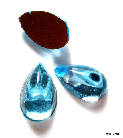10x6mm (2390/4) Aqua Blue Pear Shape Cabochon