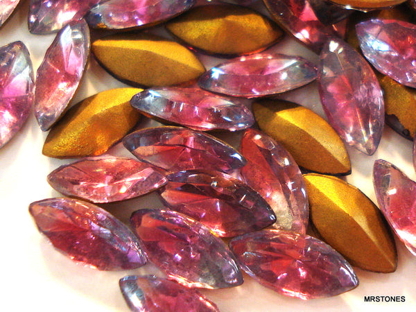 10x5mm (4215/2) Light Sapphire Ruby Bi Color Scallop Edge Marquise