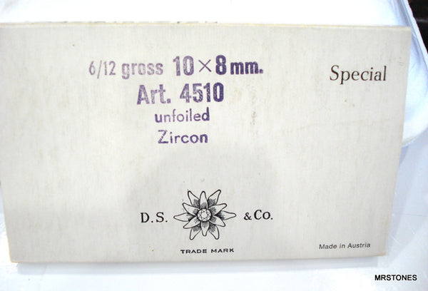 10x8mm (4510) Blue Zircon Unfoiled Step Cut Cushion / Baguette Shape