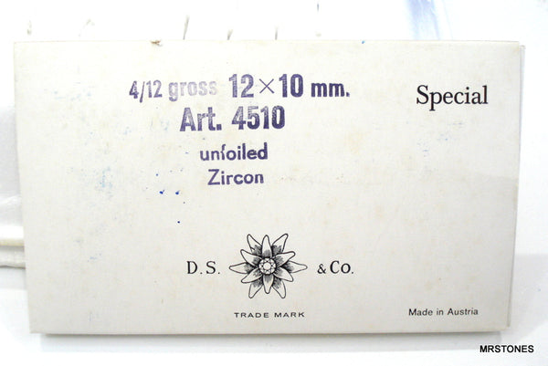 12x10mm (4510) Blue Zircon Unfoiled Cushion / Baguette Shape