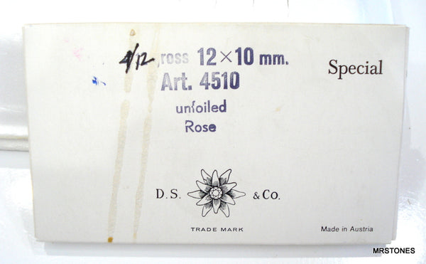 12x10mm (4510) Rose Step Cut Unfoiled Cushion / Baguette Shape