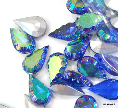 13x7.8mm (4315) Sapphire AB Scalloped Pear Teardrop Shape