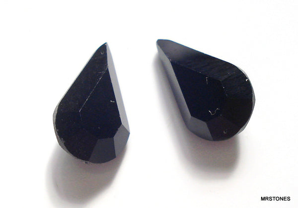 10x6mm (4300) MC Jet Black Pear Shape Teardrop Unfoiled