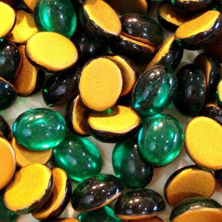10x8mm (2195) Emerald West Germany Color Oval Cabochon