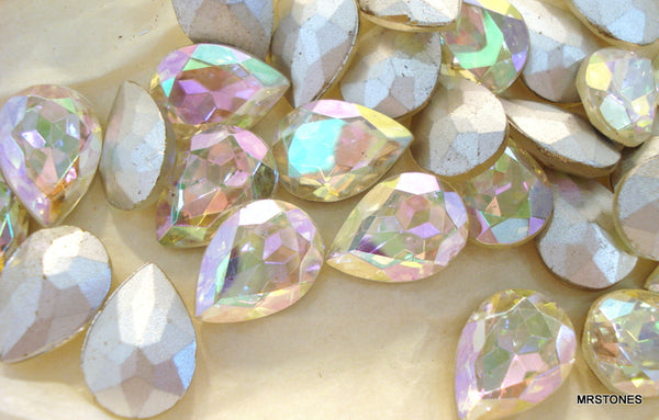 18x13mm (4320/2) TTC Crystal AB Pear Pendeloque Shape