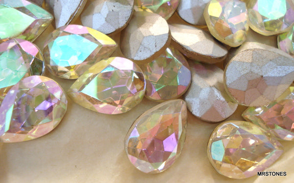 18x13mm (4320/2) TTC Crystal AB Pear Pendeloque Shape