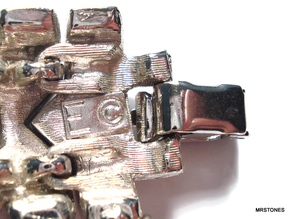 Eisenberg Bracelet 4mm Siam Red Square Crystal Pave Rhinestones