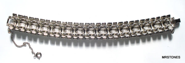 Eisenberg Bracelet 4mm Siam Red Square Crystal Pave Rhinestones