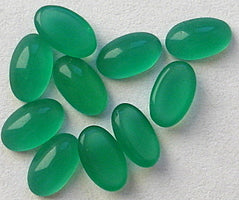 5x3mm (2195) Glass Chrysophase Oval Cabochon
