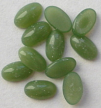 5x3mm (2195) Glass Jade Color Oval Cabochon
