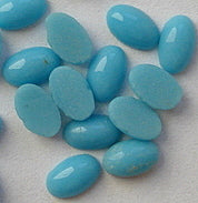 5x3mm (2195) Glass Light Turquoise Color Oval Cabochon