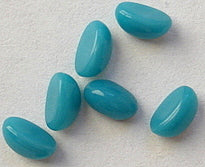 5x3mm (2195) Glass Turquoise Color Oval Cabochon