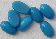 5x3mm (2195) Glass Dark Turquoise Color Oval Cabochon