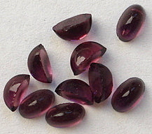 5x3mm (2195) Glass Unfoiled Amethyst Oval Cabochon