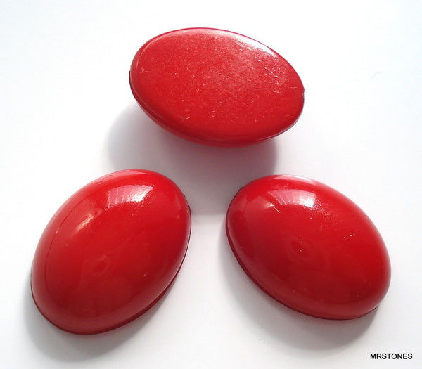 18x13mm (SKCBO) Cherry Red Acrylic Oval Cabochon