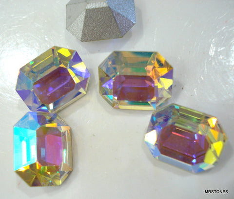 12x10mm (4600) Czech Crystal AB Cushion Octagon