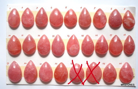14x10-15x11mm Natural Rhodocrosite Pear Shape Cabochon