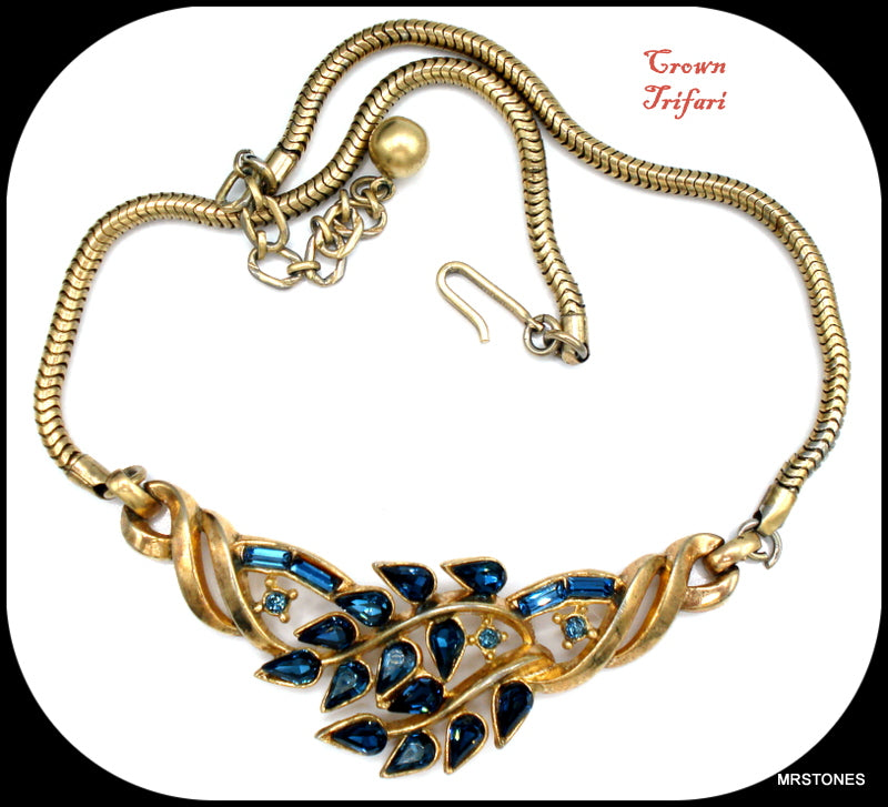Crown Trifari Montana Sapphire Necklace