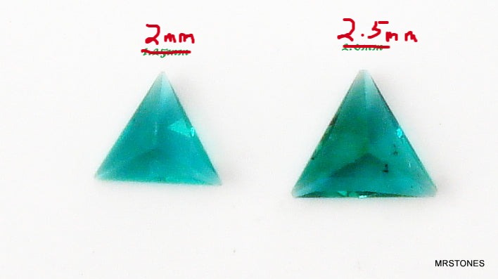 2mm and 2.5mm Simulated Emerald Tiny Triangle