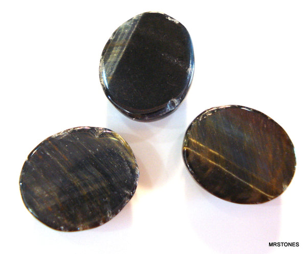 12x10mm Natural Blue Tigers Eye Oval Cabochon