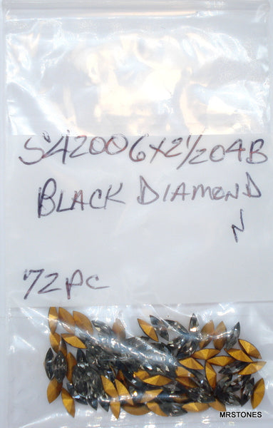 6x2.5mm (4200) Black Diamond Marquise Navette