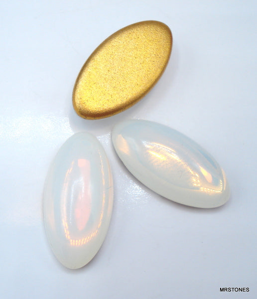 20x10mm (2195) White Opal Oval Cabochon